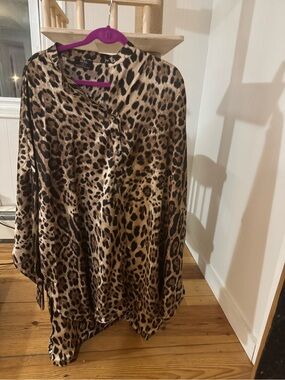 Dressed In Lala Satin Playsuit Animal Print Leopard Cheetah